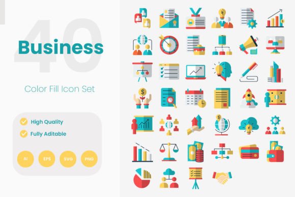 Business Flat and Filled Icons: A Practical Graphic Design Asset Review
