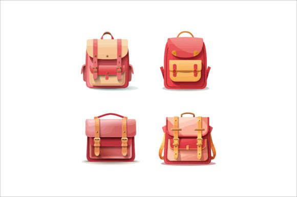 Coloring School Bag Vector Design: Graphics and Crafts in One