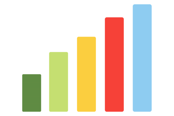 Column Chart Color Icon: Graphics for Editorial Use