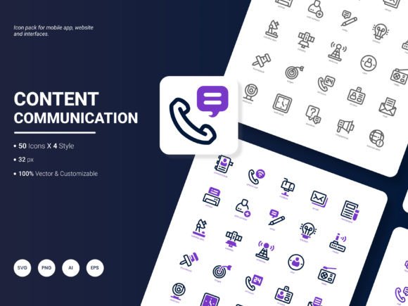 Content Communication Icon Pack