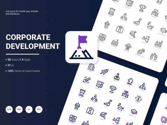 Corporate Development Icon Pack: Graphics and Icons for Real Projects