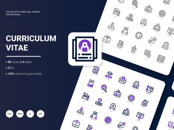 Curriculum Vitae Icon Pack: Graphics & Icons for Digital Sellers