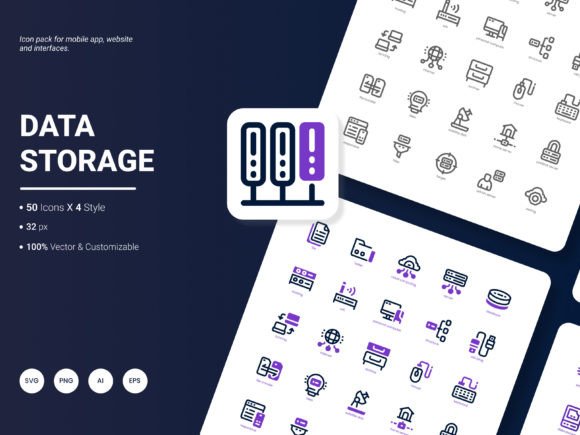 Data Storage Icon Pack: Graphics & Icons for Real Publishing