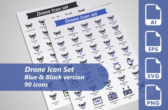 Drone Icon Set: Graphics and Icons for Modern Design