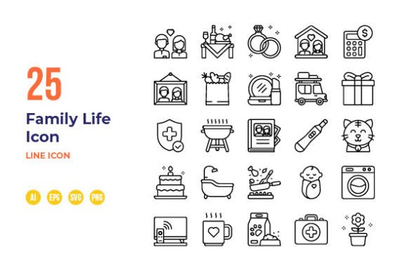 Family Life and Home Daily Activity Icon