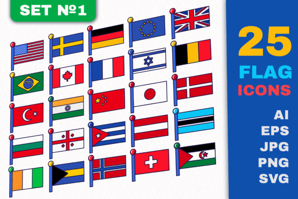 Flag Icons Set 1: Graphics for Global Branding