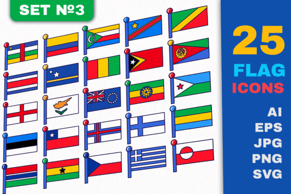 Flag Icons Set 3: Graphics and Icons for Global Design