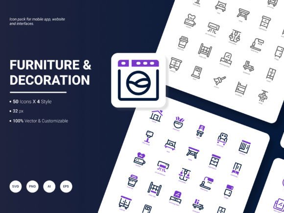 Furniture and Decoration Icon Pack