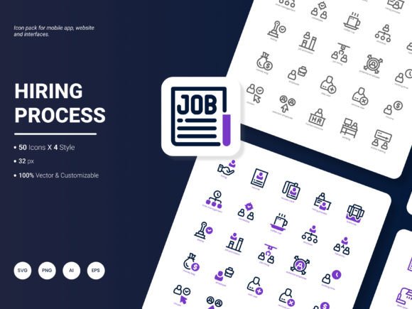 Hiring Process Icon Pack Graphics