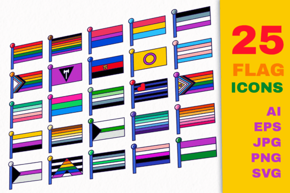 Pride Flags Graphics & Icons