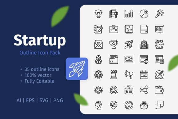 Startup Outline Icon Pack: Graphics and Icons for Crafters