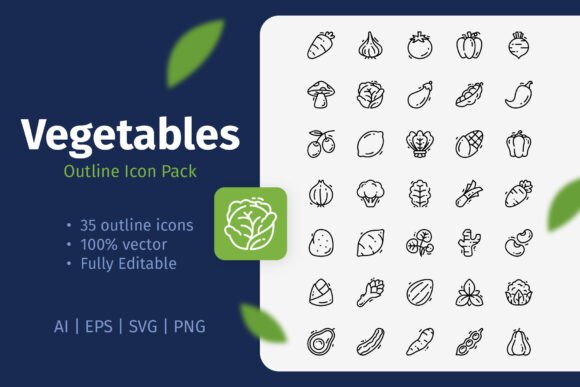 Vegetables Outline Icon Pack